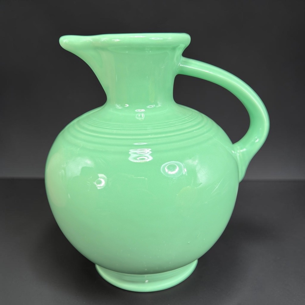 Fiesta Retired Green 8 Inch Disc Pitcher Homer Laughlin China USA Ceramic Jug